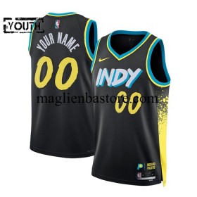Maglia NBA Indiana Pacers Personalizzate 2023-2024 Nike City Edition Nero Swingman - Bambino